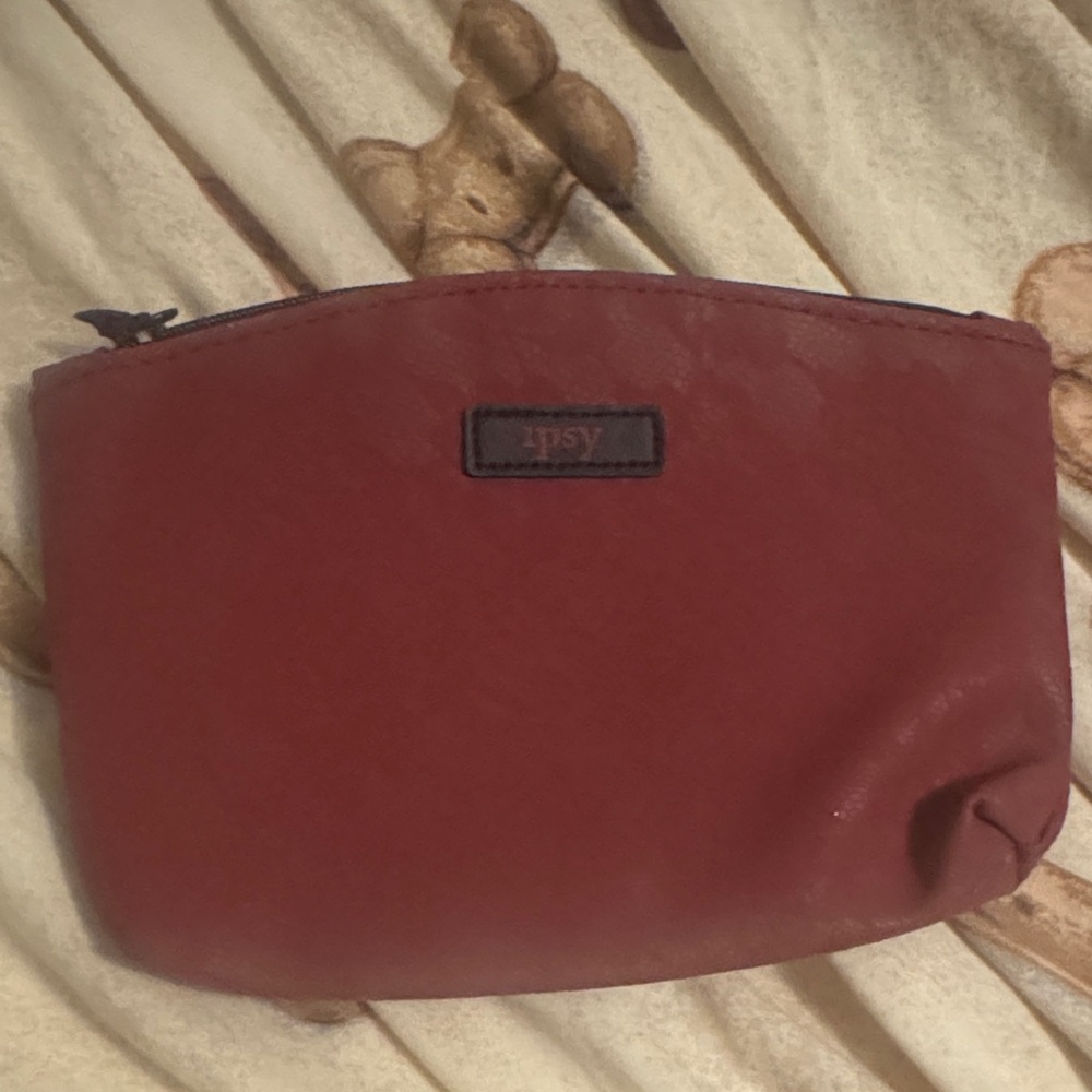 Ipsy Wine Red Cosmetic Pouch